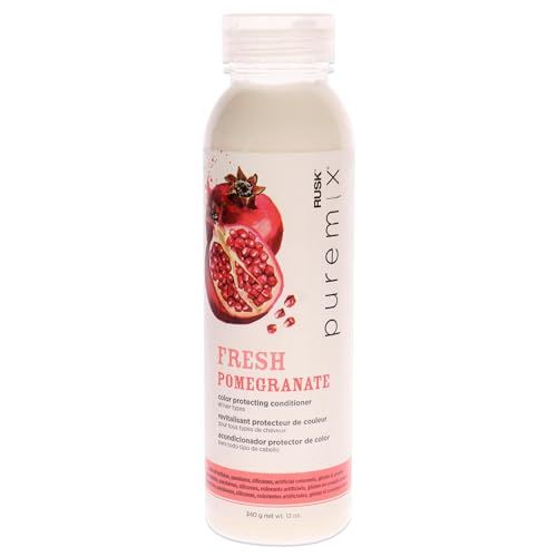 RUSK Puremix Fresh Pomegranate Color Protecting Conditioner for All Hair Types, Prolong Color Radiancy and Shine, Reduces Dryness and Breakage, 12 oz