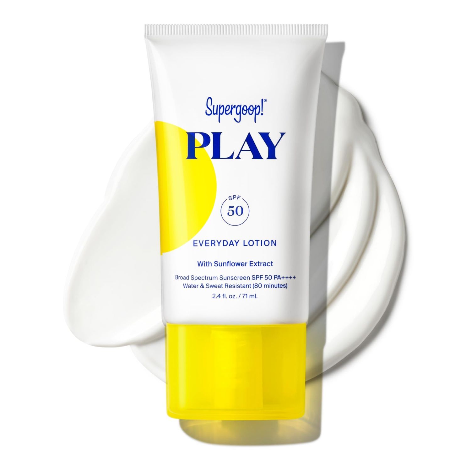 Supergoop! PLAY Everyday Lotion SPF 50 - Broad Spectrum Body Face Sunscreen for Sensitive Skin - Great for Active Days - Fast Absorbing, Water Sweat Resistant - 2.4 fl oz
