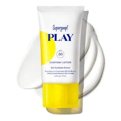 Supergoop! PLAY Everyday Lotion SPF 50 - Broad Spectrum Body Face Sunscreen for Sensitive Skin - Great for Active Days - Fast Absorbing, Water Sweat Resistant - 2.4 fl oz
