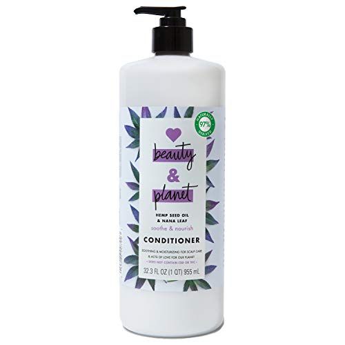 Love Beauty And Planet Soothe Nourish Dry Hair Conditioner Clean Scalp Nourished Hair Care Hemp Seed Oil Nana Leaf Paraben Silicone Free and Vegan, 32.3 Fl Oz