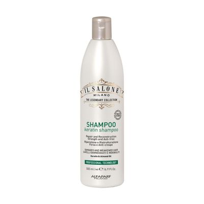 Il Salone Milano Professional Keratin Shampoo for Damaged Hair - Cleansing Shampoo Dry Hair Treatment - Made with Almond Oil Vitamin E (16.9 oz 500 ml)