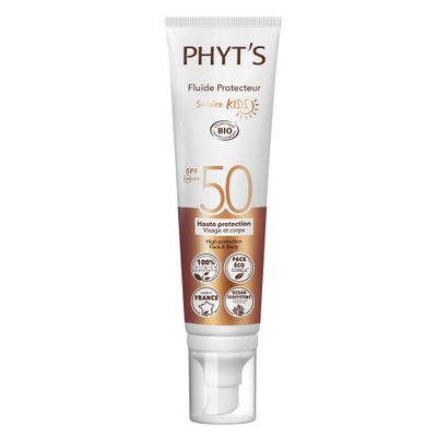 Phyts Sun Protective Fluid Kids SPF 50 - Organic, Fragrance-Free Mineral Face Sunscreen - Non-Sticky Sunscreen with Zinc Oxide - 3.3 oz