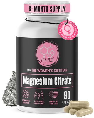 VITA-PCOS Magnesium Citrate Supplement for Women 150mg - Magnesium Glycinate Capsules for Women&#39;s Health - Pure Citrate Tablets for Digestion Energy - Women Vitamins - 90-Day Supply - 1 Bottle