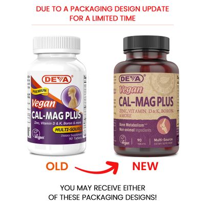 DEVA Vegan Calcium Magnesium Supplement Plus, Zinc, Vitamin C, Vitamin D, Vitamin K, Boron, Sugar Free Gluten Free, 90-Tablets