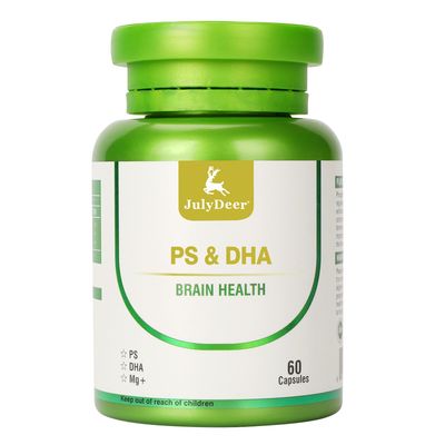 JulyDeer Magnesium L-threonate -100mg, DHA-100mg, Phosphatidylserine-40mg, Magnesium Complex Supplements for The Elderly Kids Brain Health and Cognitive Support Improve Brain - 60 Capsules