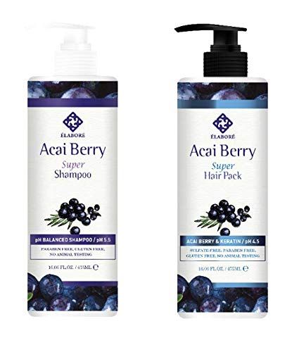 Elabore Acai Berry Super Hair Pack Shampoo Set 16.06fl.oz 475ml