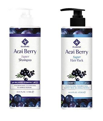 Elabore Acai Berry Super Hair Pack Shampoo Set 16.06fl.oz 475ml
