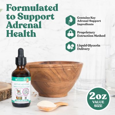 Active Adrenal - Advanced Adrenal Support Tincture - Liquid Delivery for Better Absorption - Ashwagandha, B-Vitamins, Magnesium and More
