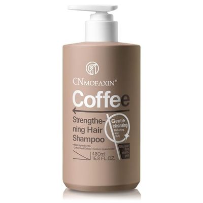 Strengthening Hair Shampoo for Men and Women - Silicone-Free, Coffee Extract, Castor Oil - Gentle Cleansing, Provitamin B5, Caffeine Infused Volumizing Formula,Hair Thickening Products - 16.8 fl. oz