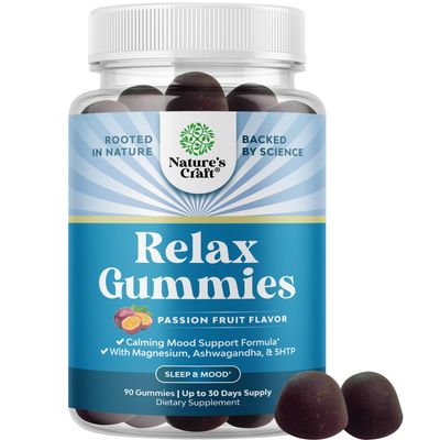 Pure Calm and Relaxing Magnesium Supplement - Magnesium for Stress Support Rest Ease for Adults - High Absorption Mg Citrate Gummies with L Theanine Ashwagandha for Muscle Cramps - 90 Count