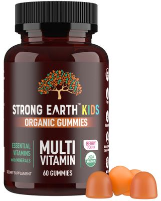 YUM-V&#39;S Strong Earth Organic Multivitamin Gummies, Vitamins Minerals Including Vitamin A, C, D3, E, B6 Zinc - Chewable Vitamin with Immune Support for Boys and Girls, 60 Count