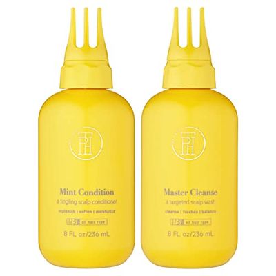 TPH BY TARAJI Scalp Care Bundle Master Cleanse Treatment Wash for Buildup, Tingling Mint Condition Moisturizing Leave-in Conditioner