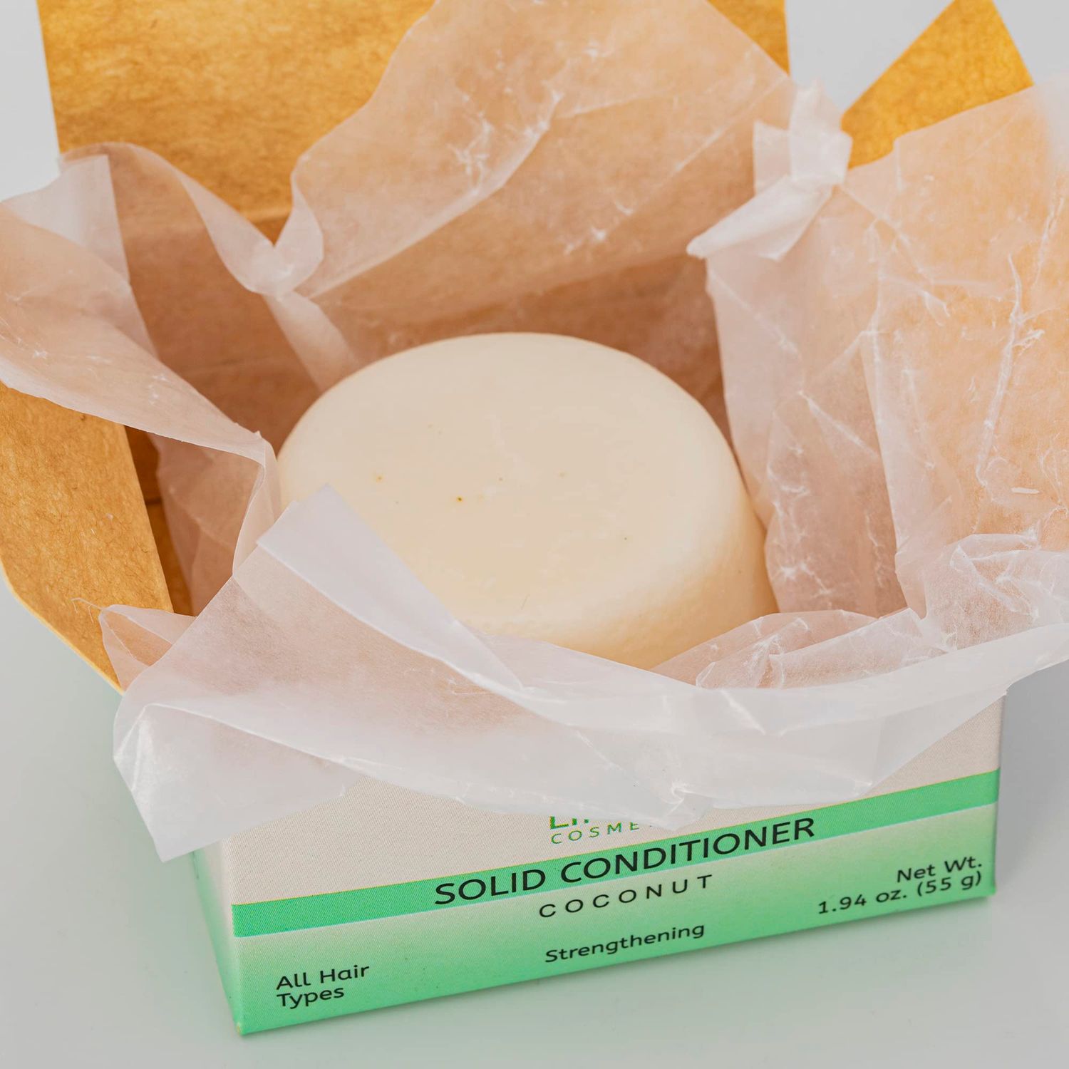 Limoux Cosmetics Solid Conditioner Bar for damaged color treated hair - Moisturizing, brightening and strengthening -1.94 oz- Paraben Free, Cruelty free, Vegan, Eco Friendly, Zero waste, 50 uses
