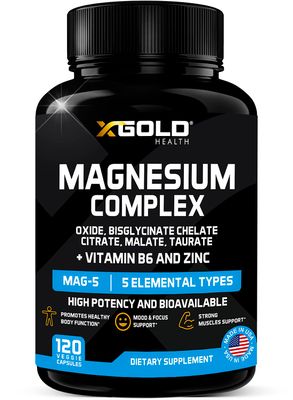 Magnesium 500mg - 7 in 1 Magnesium Oxide, Bisglycinate Chelate,Citrate, Malate Taurate Vitamin B6 Zinc Bones, Muscle, Energy,Immune System High Absorption - Vegan- Non-GMO 120Caps