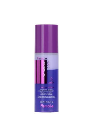 FANOLA No Yellow 2 Phase Potion Leave In Conditioner With Violet Pigment For All Blonde Hair Types To Combat Frizz Humidity 5.1oz