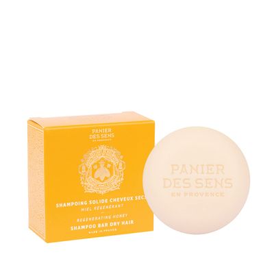 Panier des Sens - Shampoo Bar for Dry Hair - Honey Bar Shampoo with Organic Honey Extract from France - Gentle, Ultra-Foaming Solid Shampoo - Natural Shampoo Bar, Eco-Friendly, Silicone Free - 2.6 oz