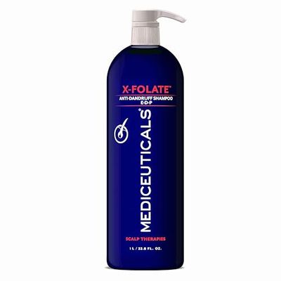Mediceuticals X-Folate Shampoo Anti Dandruff Shampoo for Women and Men - Persistent Dandruff Control - For Scaly, Flaky Scalp and Scalp Buildup - Reduces Itching - Large 33.8 oz (1 Liter)