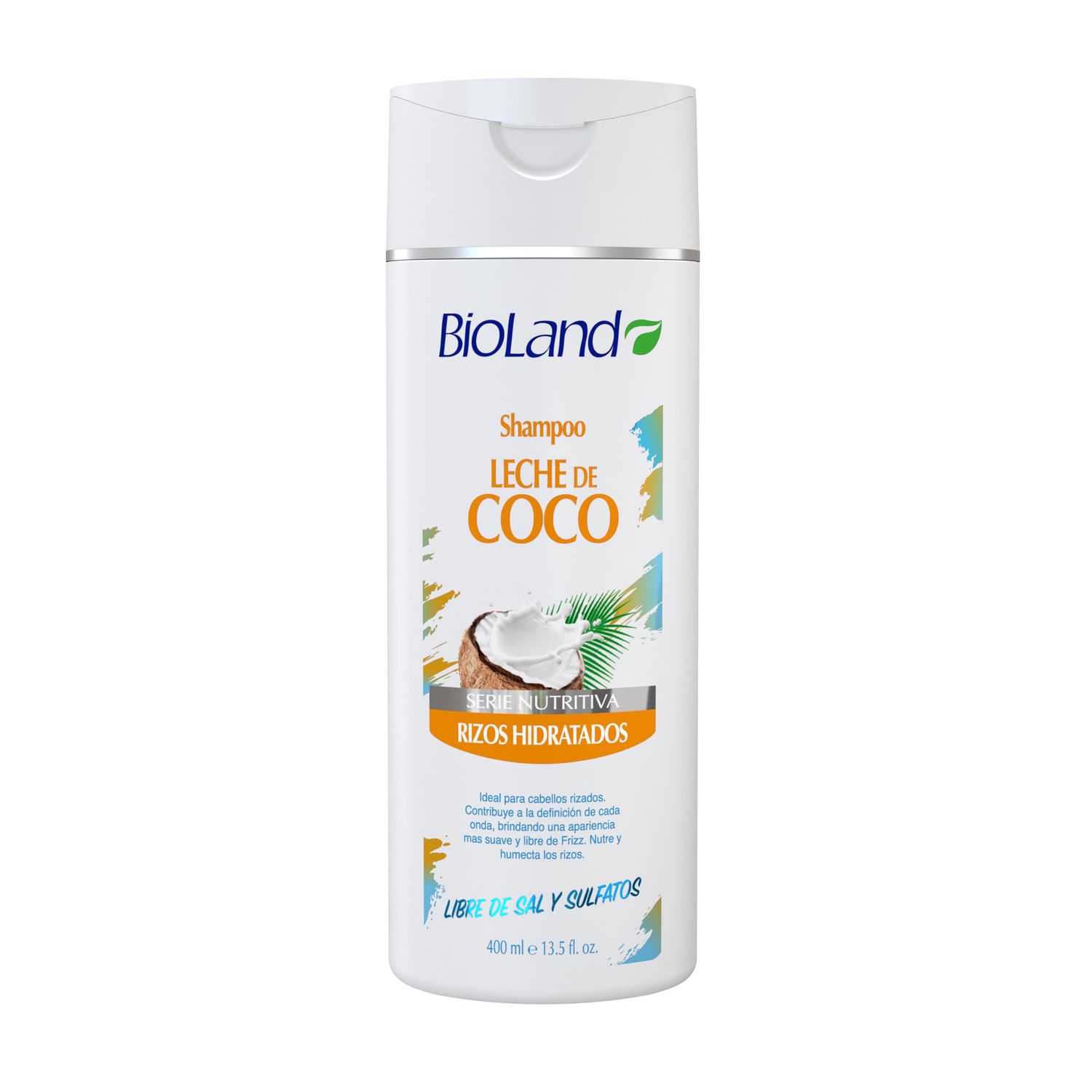 BioLand Coconut Milk Shampoo - Nourishing Defining Shampoo for Curly Dry Hair - 13.53 fl oz (400mL)