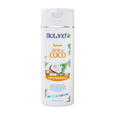 BioLand Coconut Milk Shampoo - Nourishing Defining Shampoo for Curly Dry Hair - 13.53 fl oz (400mL)