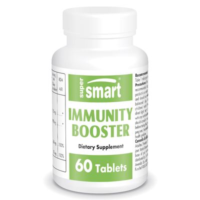 Supersmart - Immunity Booster - Immune System Booster Supplement - Sore Throat Coat - with Echinacea Extract, Beta Glucans, Vitamin C Zinc Non-GMO Gluten Free - 60 Tablets