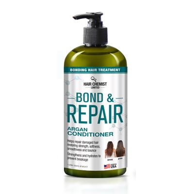 Hair Chemist Bond Repair Bonding Hair Treatment Argan Conditioner for Damaged Hair 33.8 oz. Bonding Conditioner for Damaged Hair Repairing Hair Bond Conditioner Color Safe Paraben Free