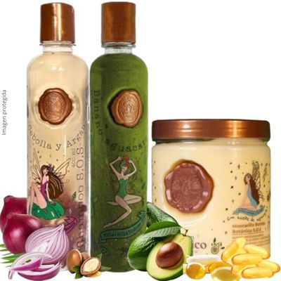 RITUAL BOTANICO KIT 3 Crecimiento Acelerado Ultra Reparador S.O.S de Origen Bot nico: Shampoo de Cebolla, Mascarilla Bomba Capilar, Acondicionador Intensivo PLEX ( OBSEQUIO)