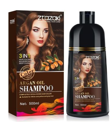 Hair Dye Shampoo 3 in 1, Magic Hair Dye Colors in Minutes-Long Lasting Easy to Use with Argan Oil Herbal champu con tinte para canas for Women Men 500ml (Purple)