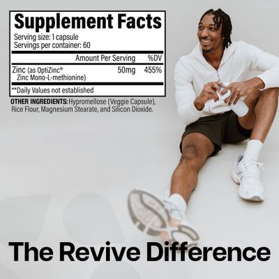 Revive MD Zinc Supplement, Immune Support, Antioxidant, Healthy Growth and Development, 60 Capsules