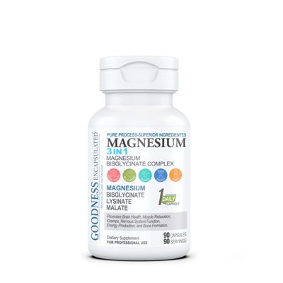 Magnesium 3 in 1 Bisglycinate Complex, from GOODNESS ENCAPSULATED.