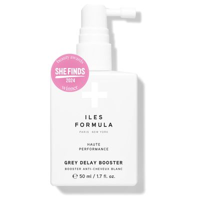ILES FORMULA Haute Performance Grey Delay Booster - Anti-Gray Botanical Leave-In Hair Treatment - Prevents Premature Graying Restores Natural Hair Color - Plant Based Serum (50 ML)