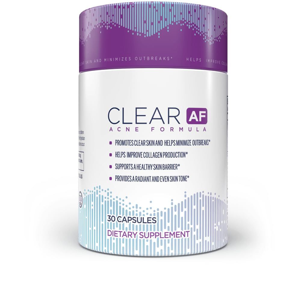 Acne Skin Supplement - Ceramide-PCD Formula for Clear Skin Collagen - Targets Acne, Psoriasis, Eczema - with Zinc, Antioxidants Vitamins - 30 Capsules