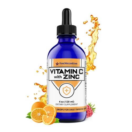 FWS Vitamin C Liquid Drops with Zinc for Adults and Kids - 4oz - Supports a Healthy Immune System, Collagen, Skin Health, Healthy Aging - Organic, Non-GMO, Vegan - Easy Dosing, 60 Servings
