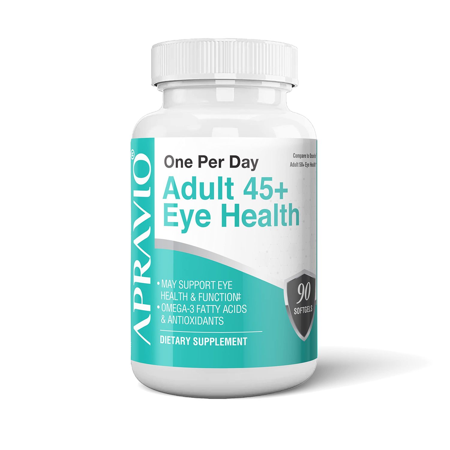 APRAVIO Adult 45 Eye Health Eye Vitamins wVitamin C, Vitamin E, Zinc, Copper, Omega-3 Fatty Acids for Vision Health Eye Protection, 90 softgels