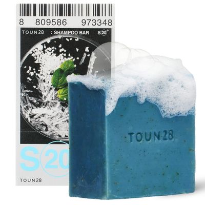 TOUN28 Anti-dandruff Natural Organic Vegan Cooling Shampoo Bar wCentella Asiatica, Sea Salt Menthol for Oily Scalp Damaged Hair, Paraben Sulfate Silicone Cruelty Free Bar Soap Korean Haircare