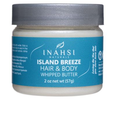 Inahsi Island Breeze Hair Body Whipped Butter Hair Body Butter for Men, Women, Baby, or Kids with Curly Hair Hair Products for Naturally Curly Hair 2 oz Made in the USA