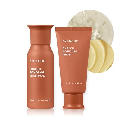 AYUNCHE Bonding Shampoo and Hair Mask Mini Kit - Intensive Care for Damaged, Tangled and Split Ends Korean Salon Brand