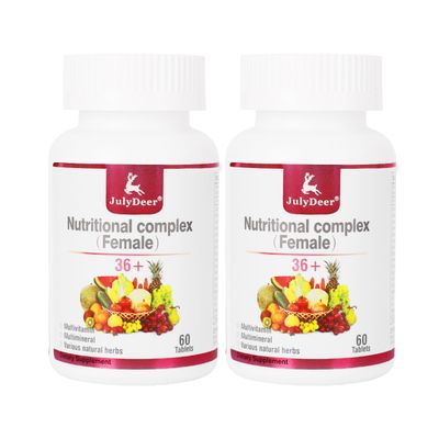 JulyDeer One Daily Tablet Multivitamin for Women - Complete Multimineral with Vitamin A, C, D, E and B-Complex, Zinc More for Women&#39;s Immunity, Hair, Skin Nails, Digestion Vegetarian - 2 Bottles