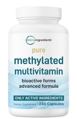 Pure Methylated Multivitamin for Men Women 240 Capsules with Vitamins C, D, B12, Thiamin, Folate Magnesium, Zinc, More High Absorption Bioactive Vitamin Mineral Complex Filler Free