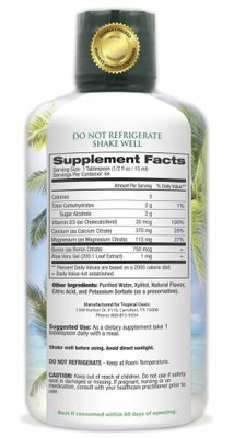 Tropical Oasis Liquid Calcium Magnesium - Natural Formula wSupport for Strong Bones - Liquid Vitamins wCalcium, Magnesium Vitamin D - up to 96 Absorption by The Body. - 32oz, 64 Serv.