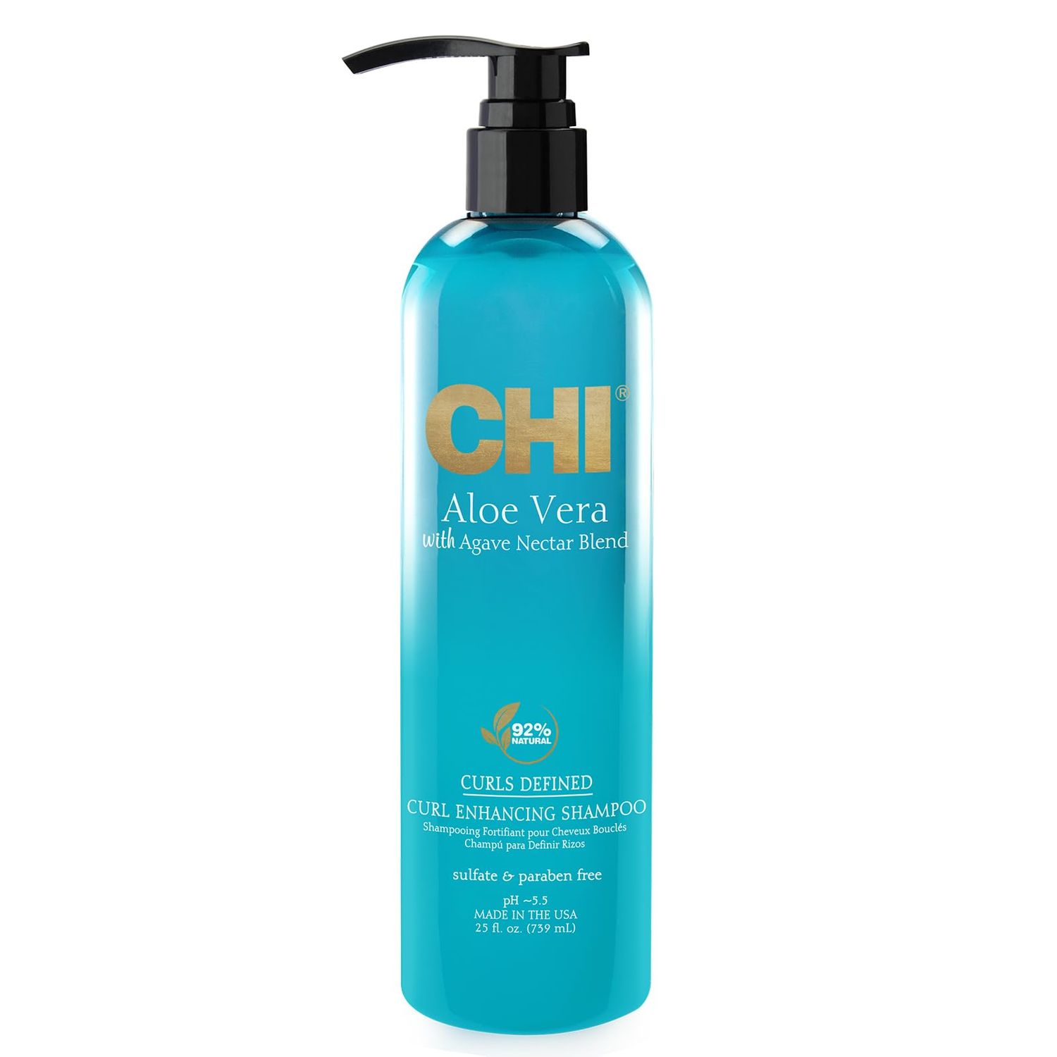 Chi Aloe Vera Curl Enhancing Shampoo, Gently Cleanses Increases Moisture For Curly Hair, Sulfate, Paraben, Cruelty-Free, 11.5 Oz