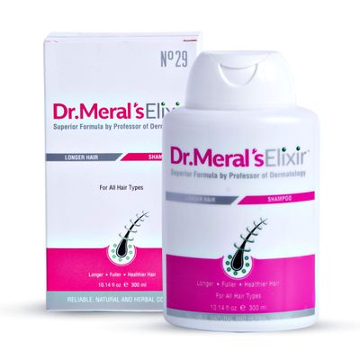 Dr. Meral&#39;s Elixir Hair Lengthening Shampoo for Women, Natural Scent, with Fenugreek Seed, Grows Hair Longer Faster, Nourishes Roots, Safe for All Hair Types, Dermatologist Formulated, 12.64 Ounces