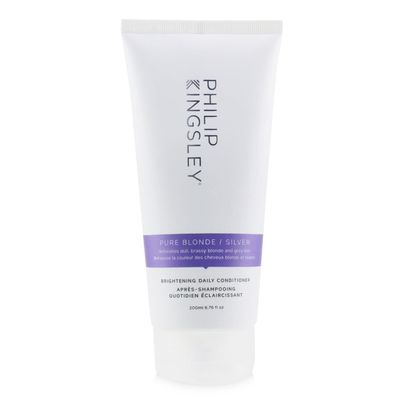 PHILIP KINGSLEY Pure BlondeSilver Brightening Daily Purple Conditioner for Blonde Gray Brassy Colored Highlighted Bleached Hair Toner for Orange Brassiness and Yellow Tones, 6.76 oz