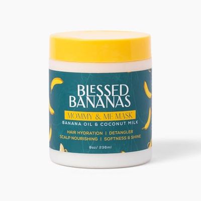 Blessed Bananas - Mommy Me Mask - 8oz Banana Oil Coconut Milk- Hair Hydration, Scalp Nourishing, Detangler, Softness Shine - 1 Count