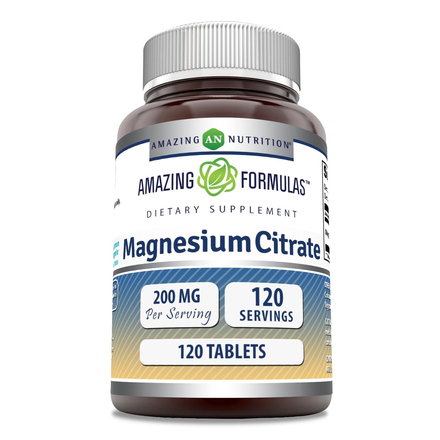 Amazing Formulas Magnesium Citrate 200 Mg Tablets Mineral Supplement Non-GMO Gluten Free Made in USA (1 Pack, 120 Count)