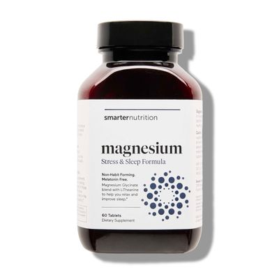 Smarter Nutrition Magnesium Complex - Chelated Magnesium Glycinate Citrate, Malate for Sleep, Relaxation, Muscle Nerves Clinically Proven L-Theanine, Non-GMO-60 Tablet30-Day Supply