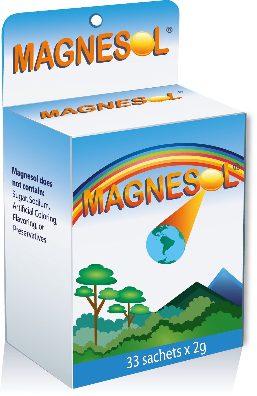 Magnesol Magnesium Supplement - Magnesium Chloride with Zinc Oxide - Powder Form - 260mg 33 Sachet 1 pack