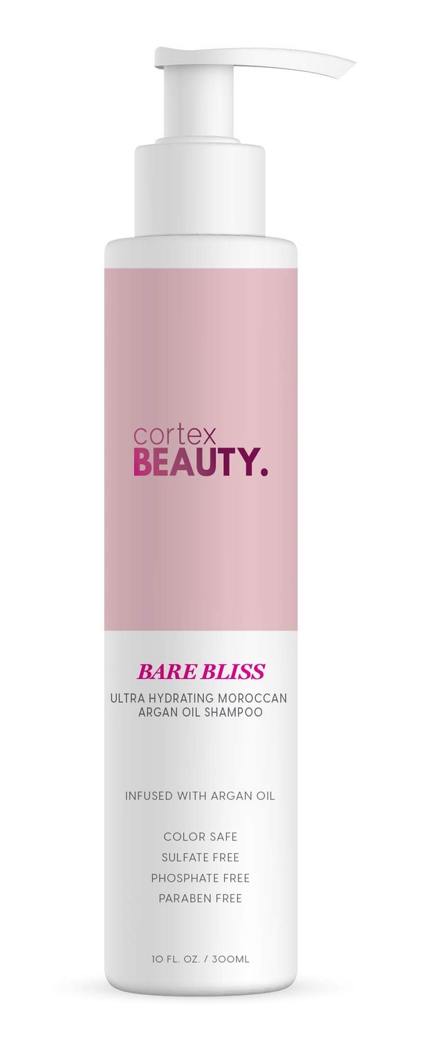 Cortex Beauty Bare Bliss Moroccan Argan Oil Hydrating Shampoo for Women Men Contains Argan Oil to Help Moisturize, Soften Strengthen Hair Paraben-Free with Sulfate-Free Surfactants 10 Fl Oz