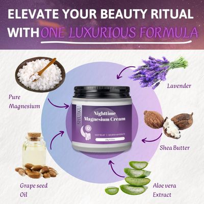 Magnesium Lotion for Sleep Calm, Topical Magnesium Cream for Relaxation, Nightly Calm, Better Sleep, and for Leg Cramps Pain