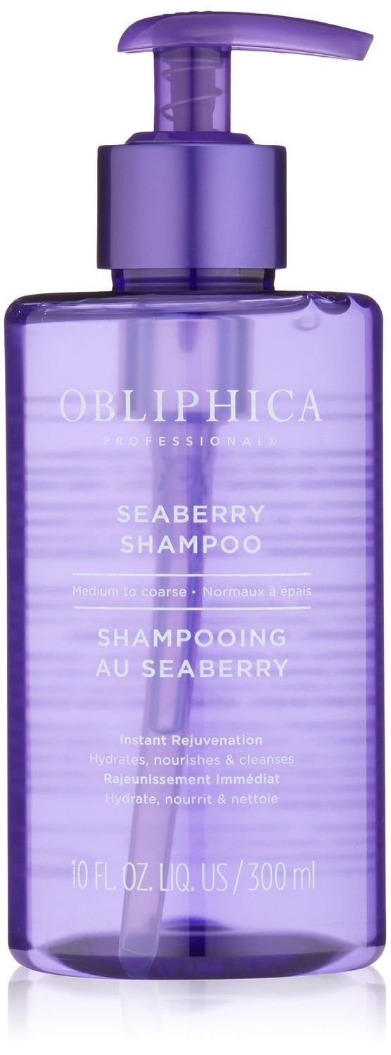 Obliphica Seaberry Shampoo for Fine to Medium Hair- Vitamins and Omegas for Frizz Free, Nourished, and Damaged Repaired Hair - Hair Mask Treatment for Dry Hair and Growth - 10 Fl Oz