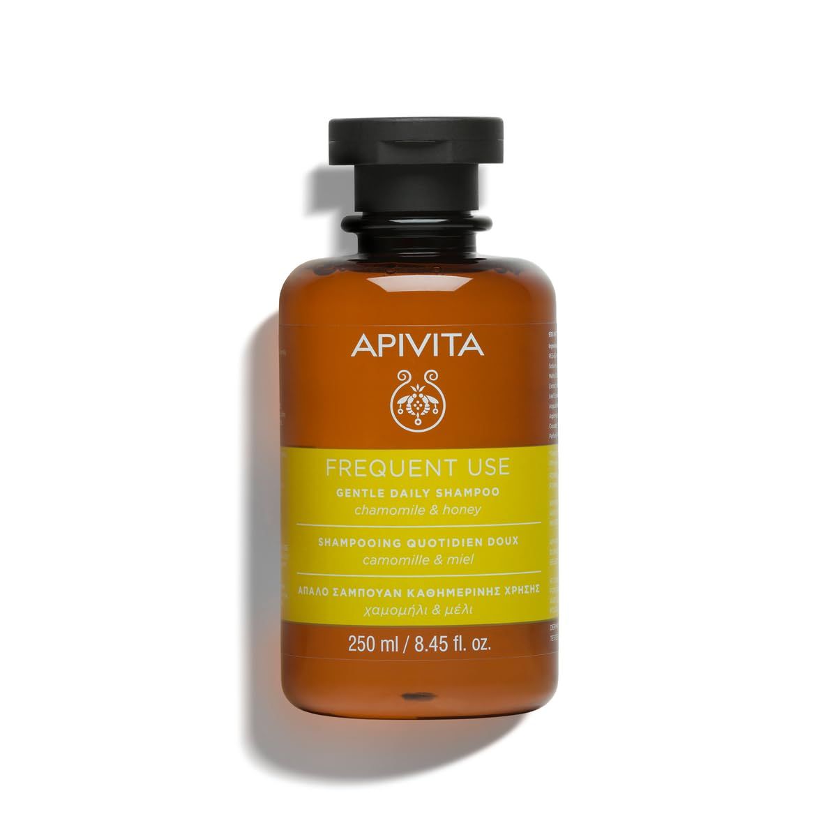 APIVITA Frequent Use Gentle Daily Shampoo Hydrates Soothes with Chamomile Honey, Silicone-Free, 250 mL 8.45 oz